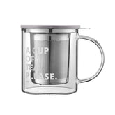 BUYDEEM Teapot Tea Cup With Drain Basket Separation Filter High Borosilicate Glass 350ml CD1001