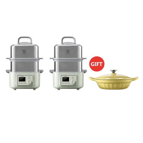 2 × G56 Steamer Pot  with Free Enamel Pot Gift Set