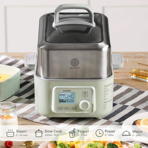 BUYDEEM 5L Electric Food Steamer One Touch Digital Multifunction Quick Steam in 60s